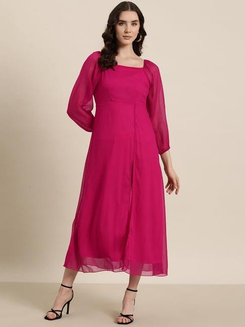 qurvii magenta maxi dress