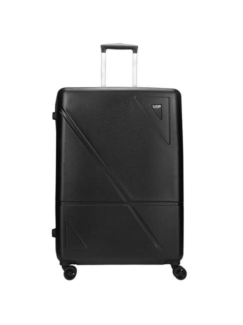 vip tsquare jet black textured hard large trolley bag - 32 cm