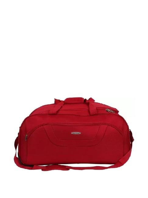 aristocrat cactus red polyester solid duffle trolley bag - 57 ltrs