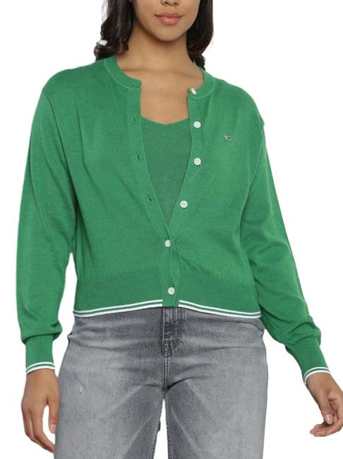 tommy hilfiger coastal green regular fit cardigan