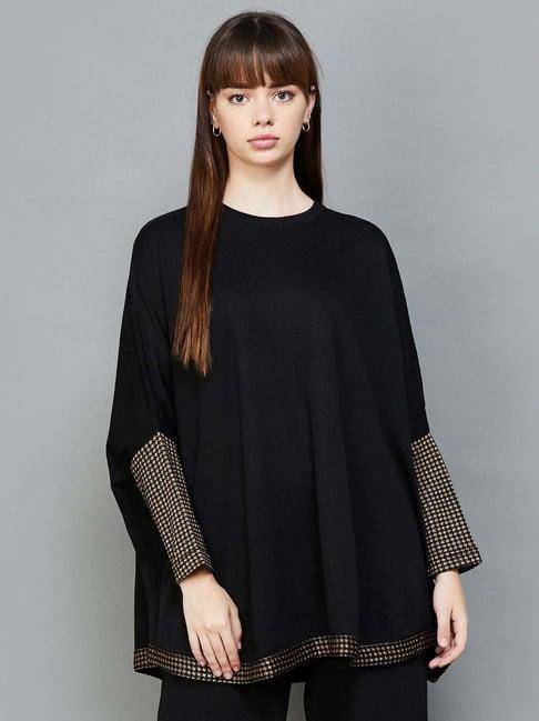 colour me by melange black regular fit cape