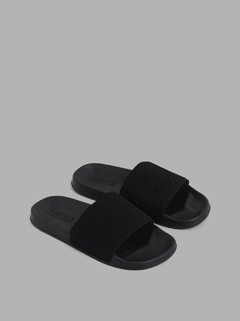 soleplay by westside black knitted slides