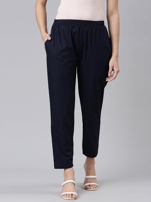 twin birds navy cotton pants