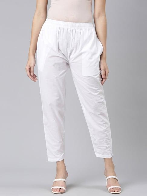 twin birds white cotton pants