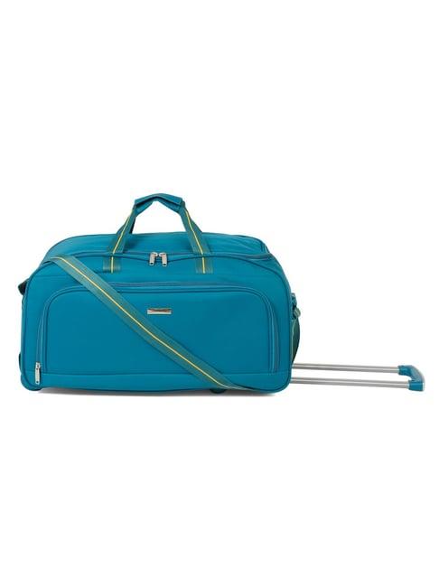 teakwood leathers teal solid  duffle trolley bag -  95.5 ltrs