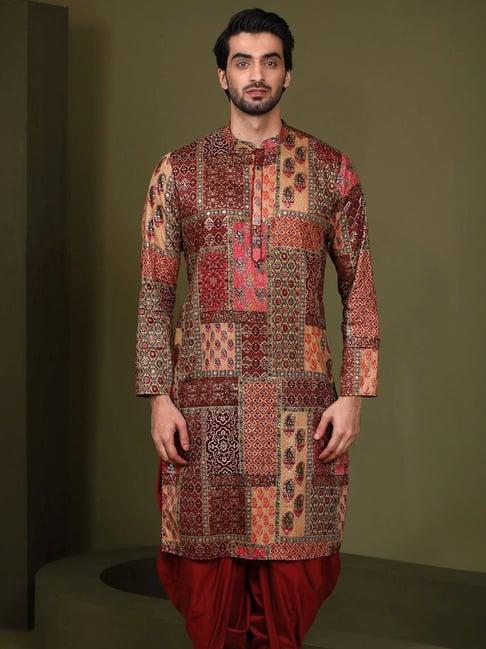 kisah multicolored regular fit printed kurta