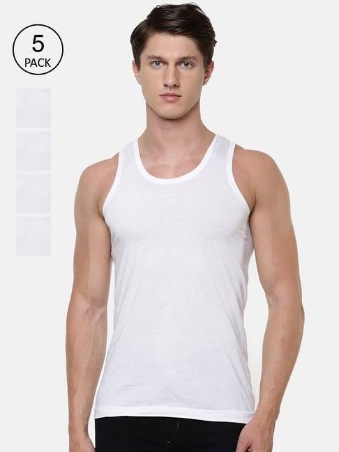 ramraj white regular fit vests - pack of 5