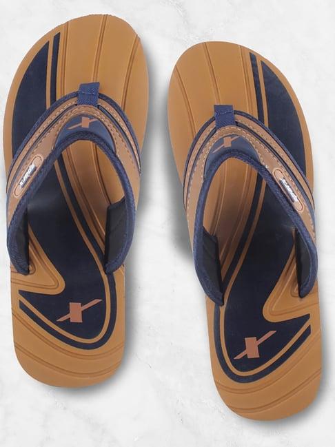 sparx men's tan flip flops