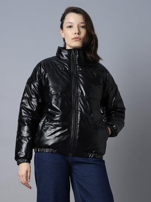 high star black regular fit puffer jacket