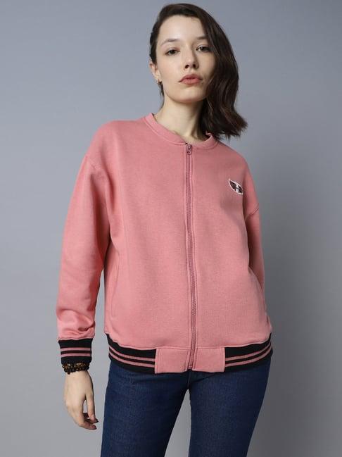 high star pink cotton regular fit sweatshirt