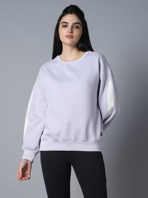 high star lavender cotton regular fit sweatshirt