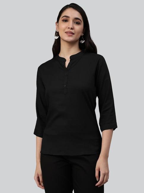 lyra black regular fit tunic