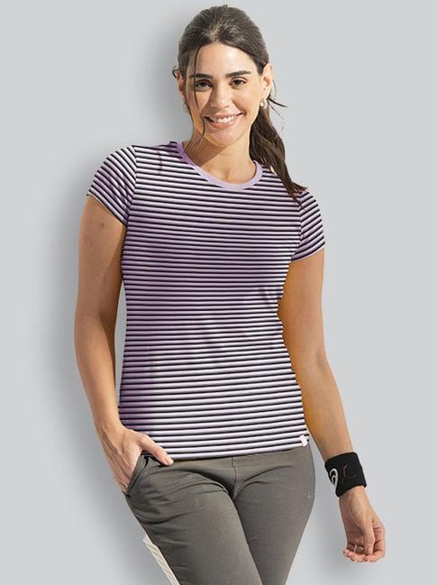 lyra violet cotton striped t-shirt