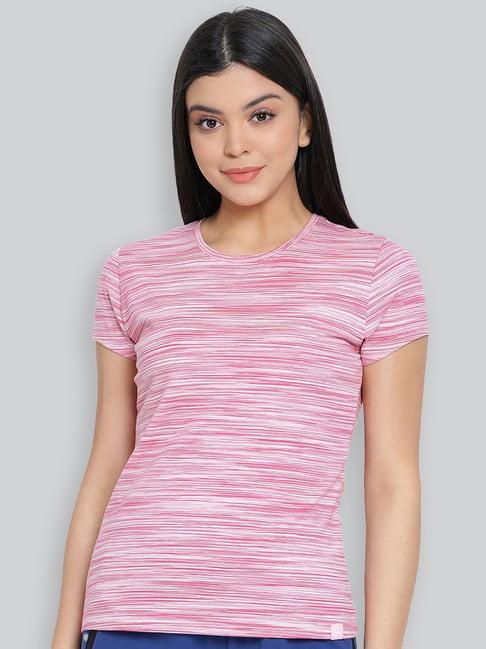 lyra pink cotton textured t-shirt