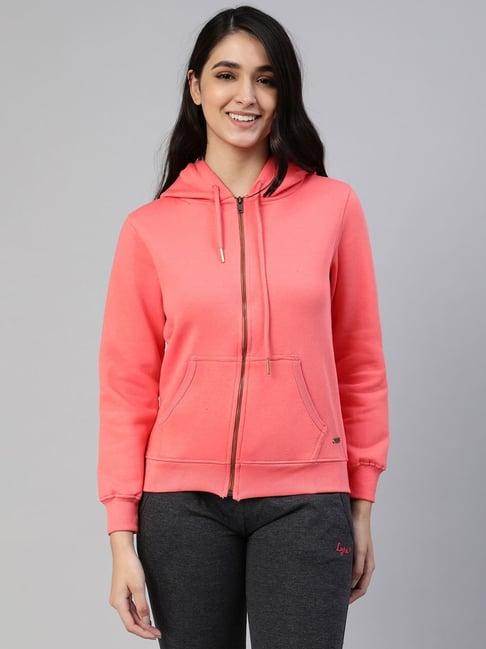 lyra pink cotton hooded sweatshirt