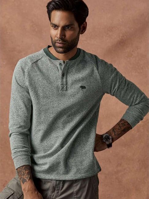 andamen green cotton regular fit sweater