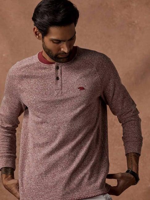 andamen burgundy cotton regular fit sweater