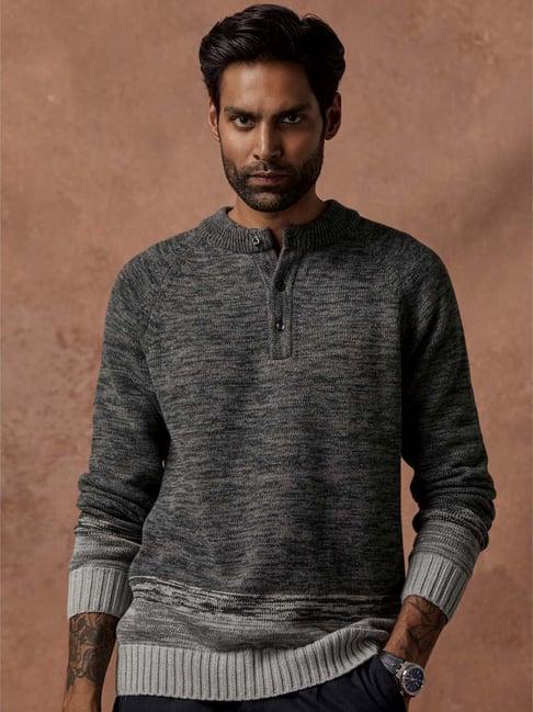 andamen grey cotton regular fit sweater