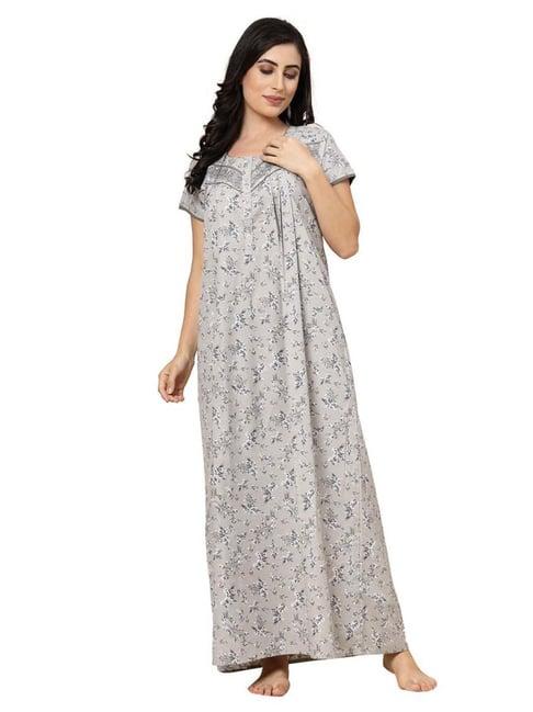 sweet dreams grey floral print nighty