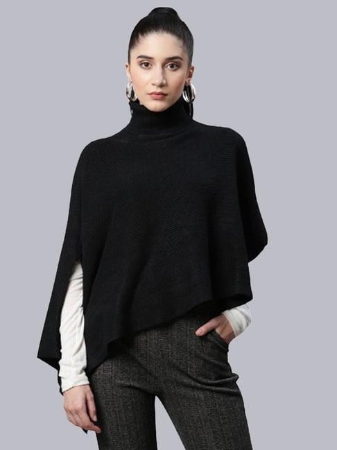 global republic black knitted poncho