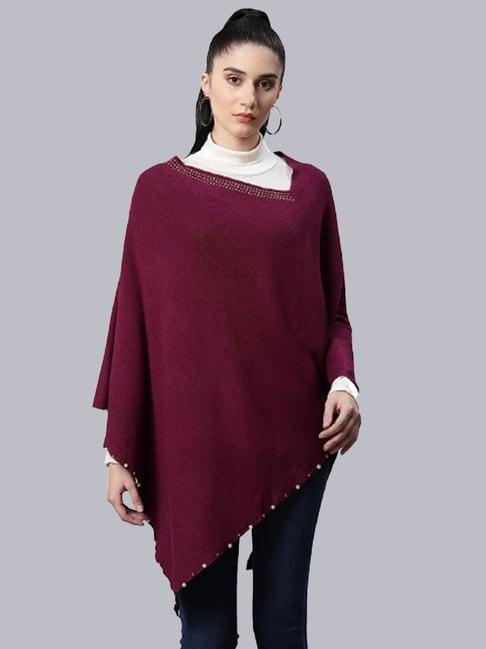 global republic wine knitted embellished poncho