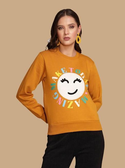 global republic mustard graphic print sweatshirt