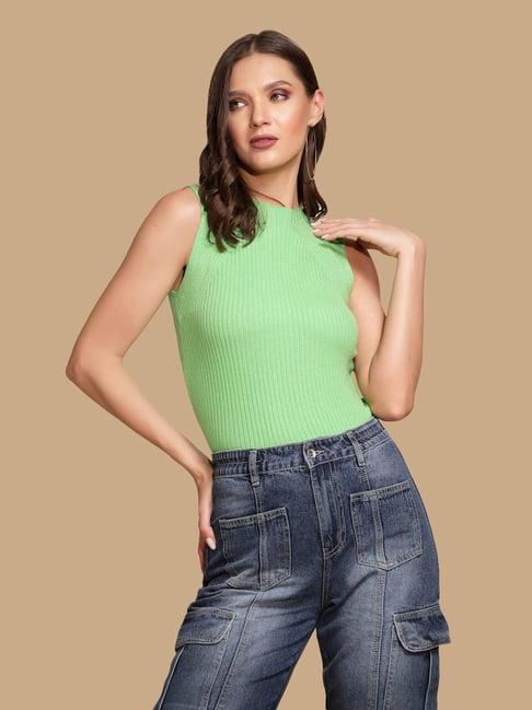 global republic mint green knit regular fit top