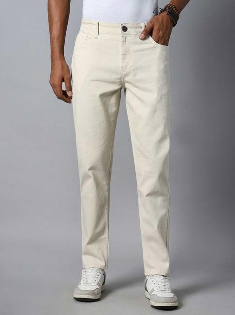 high star cream relaxed fit lightly washed jeans