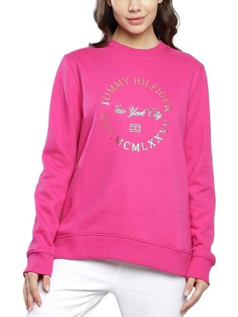 tommy hilfiger eccentric magenta logo regular fit sweatshirt