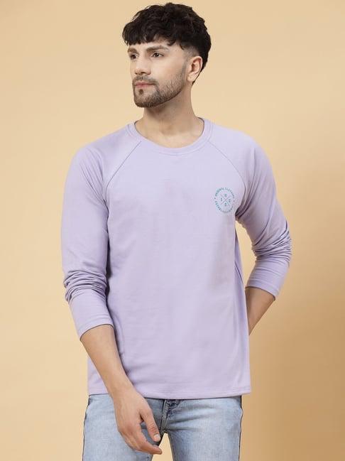 rigo purple regular fit oversized crew t-shirt