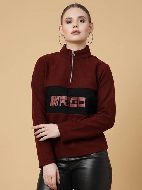 rigo wine color-block pullover