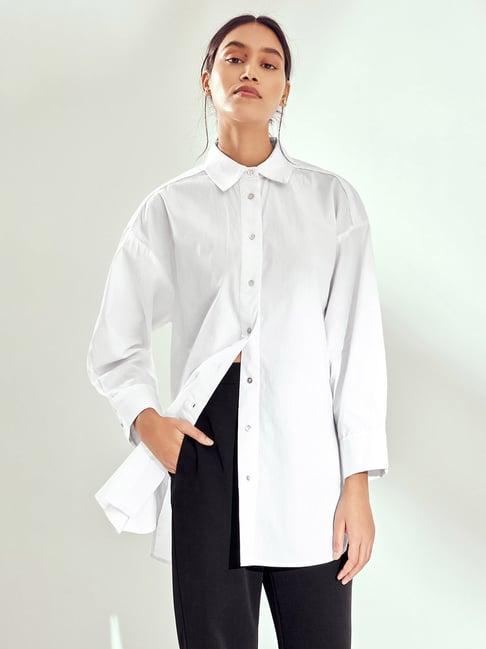 the label life white poplin shirt