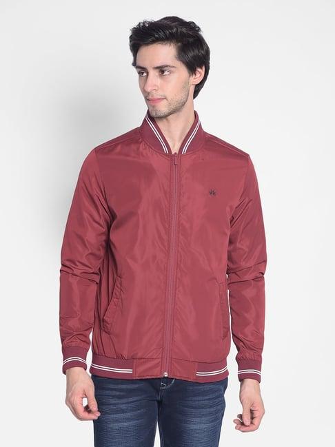 crimsoune club maroon regular fit bomber jacket