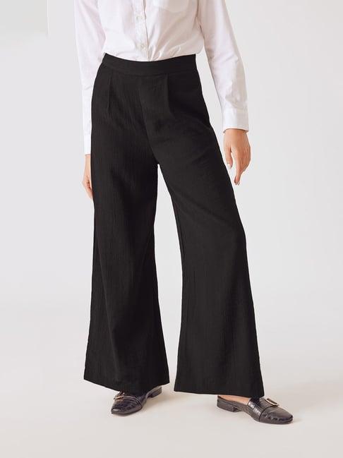 the label life black regular fit high rise pants