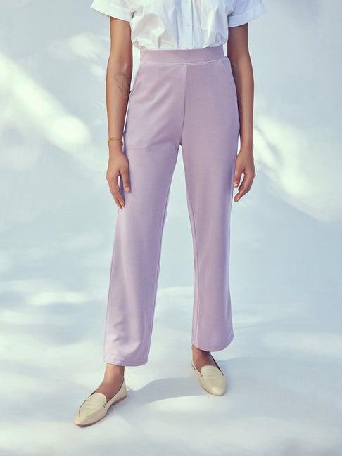 the label life lilac regular fit high rise pants