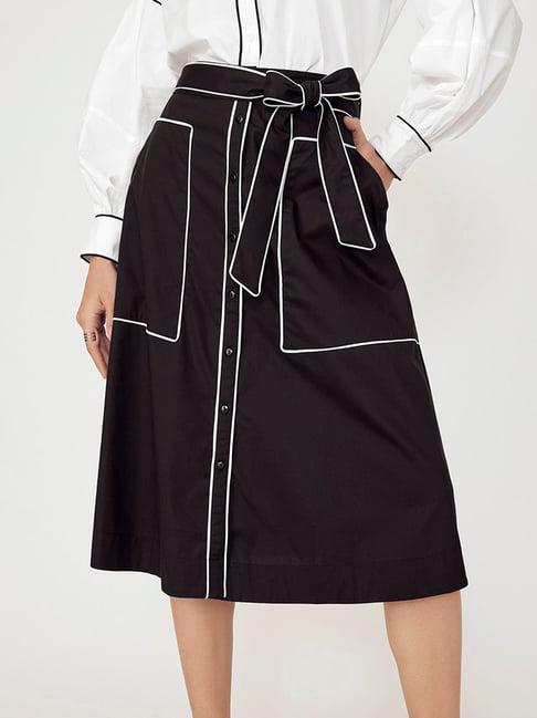 the label life black a-line midi skirt