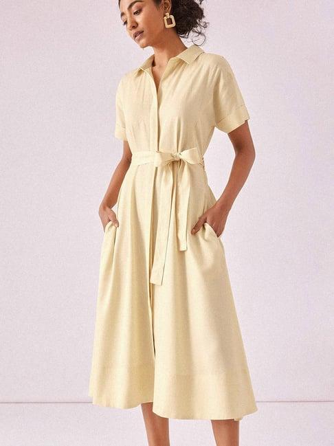 the label life beige shirt dress