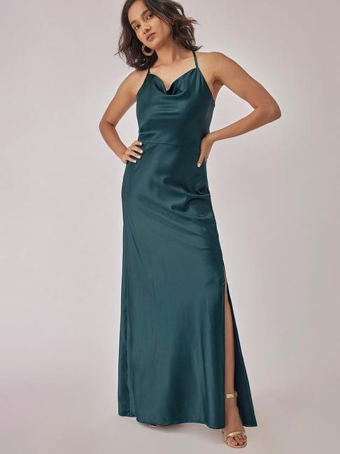 the label life blue maxi dress