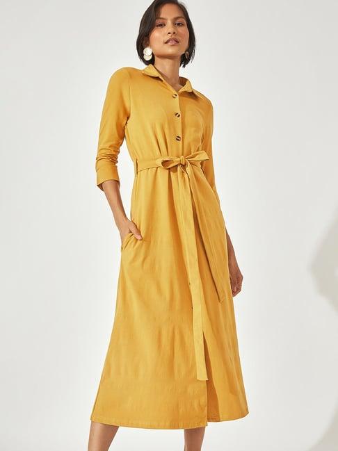 the label life yellow shirt dress