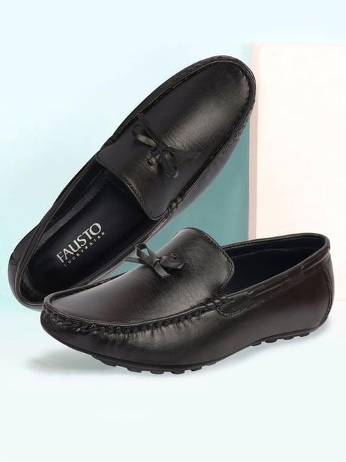 fausto men's black casual mocassins