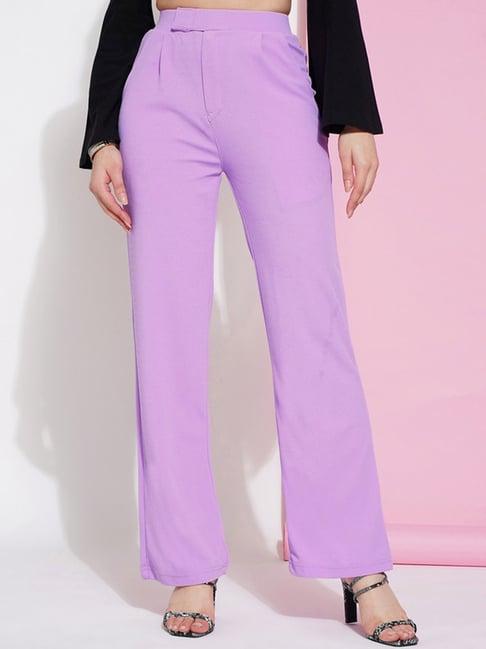 selvia lavender regular fit mid rise trousers