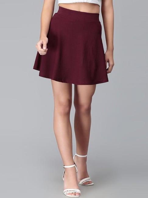 selvia maroon mini skirt