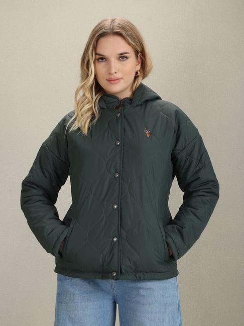 u.s. polo assn. dark green regular fit puffer jacket