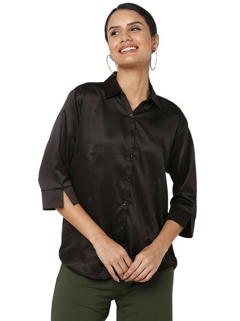 smarty pants black regular fit shirt