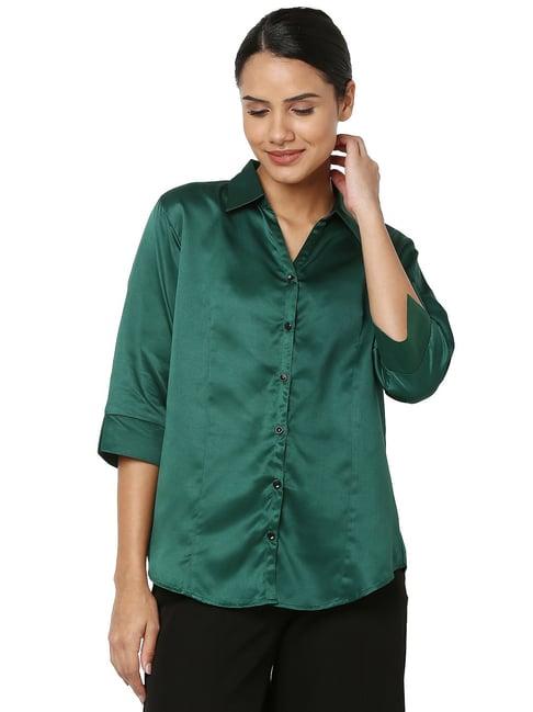 smarty pants green regular fit shirt