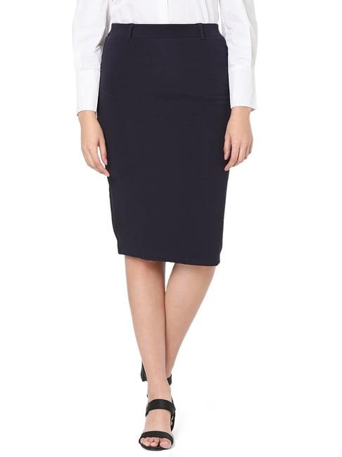 smarty pants navy cotton above knee skirt