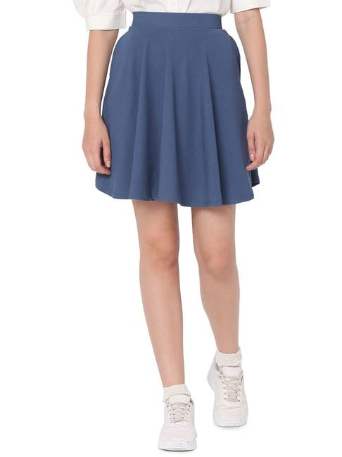 smarty pants blue cotton mini skirt