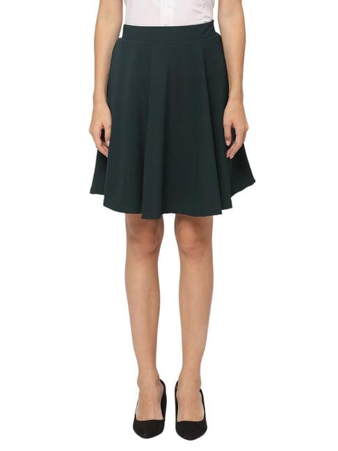 smarty pants dark green cotton mini skirt