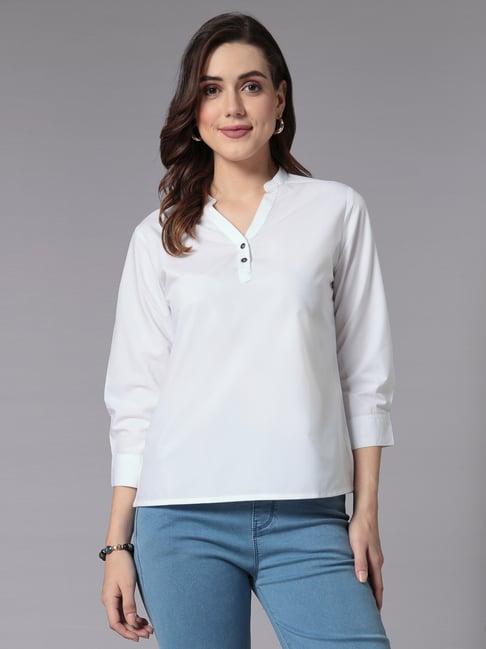 style quotient white regular fit top