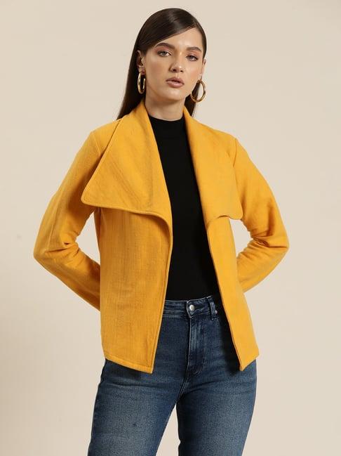 qurvii yellow fleece jacket